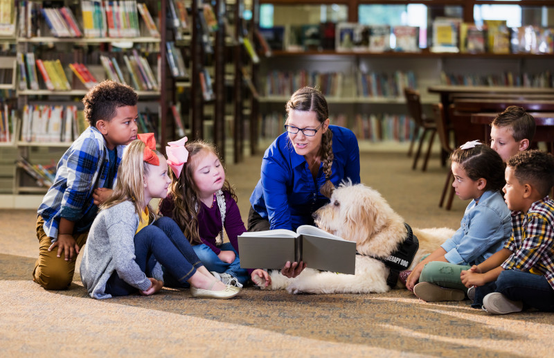 service dog in library